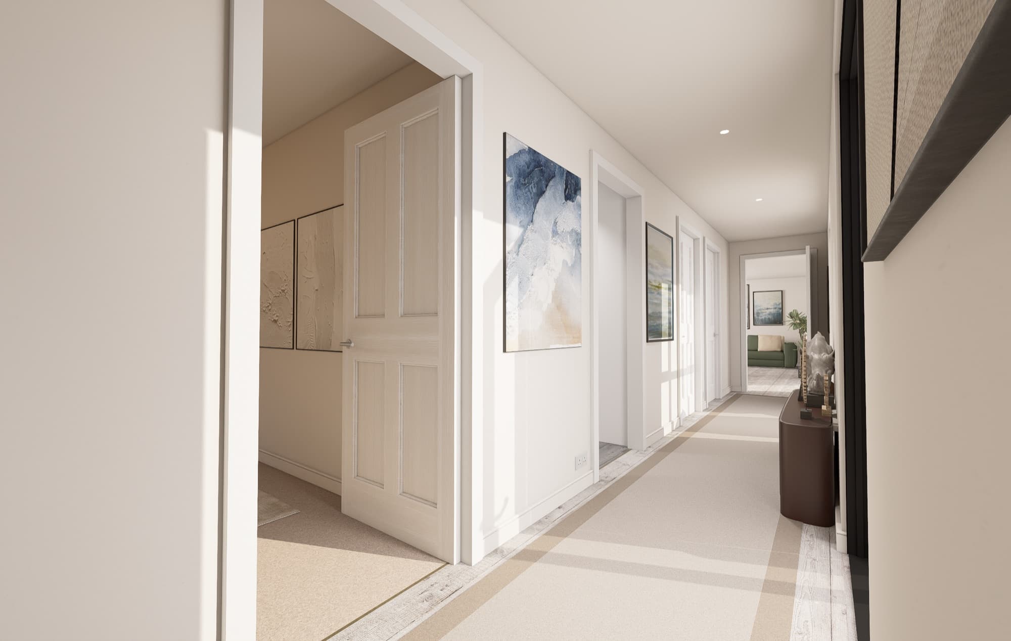 Monument View apartment hallway CGI